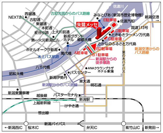 朱鷺メッセ　新潟コンベンションセンター案内図